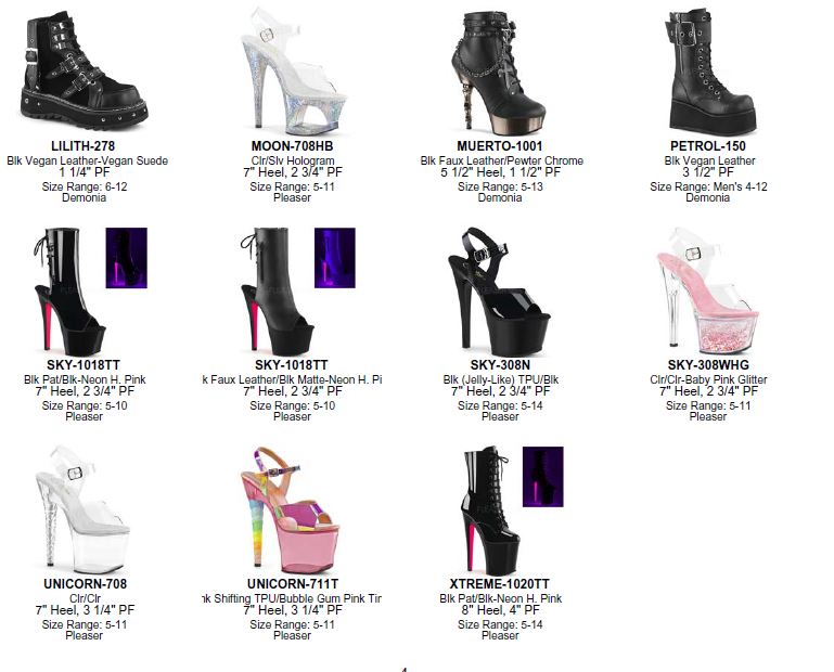 Grosshandel, High-Heels, hohe Schuhe, sexy Schuhe, Lack, Leder, Stiefel, Boots, Shoe, Pleaser Shoes, Pleaser High Heels, Pleasershoes, Pleaser Footwear, Demonia Boots, Demonia Stiefel, Lucious, 35, 36, 37, 38, 39, 40, 41, 42, 43, 44, 45, 46, 47, 48, leder